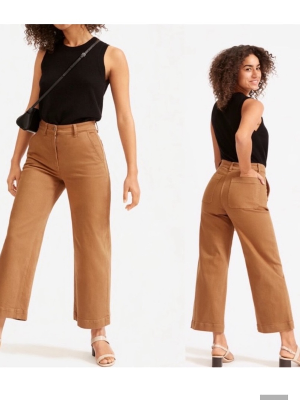 Everlane Brown Crop Wide-Leg Pants